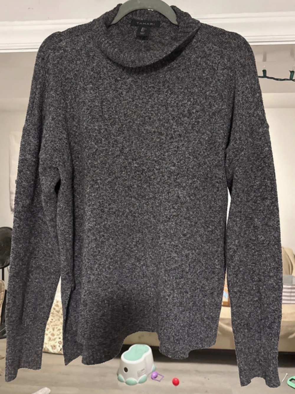 Tahari Charcoal Gray Turtleneck Sweater